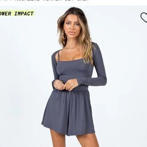 Princess Polly Rosalie grey romper set